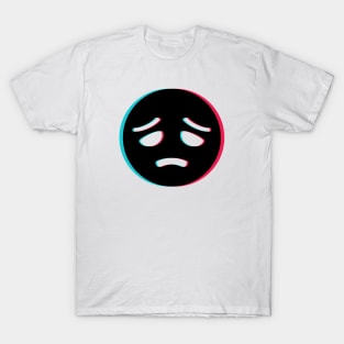 TikTok sad depressed emoji smiley Black T-Shirt